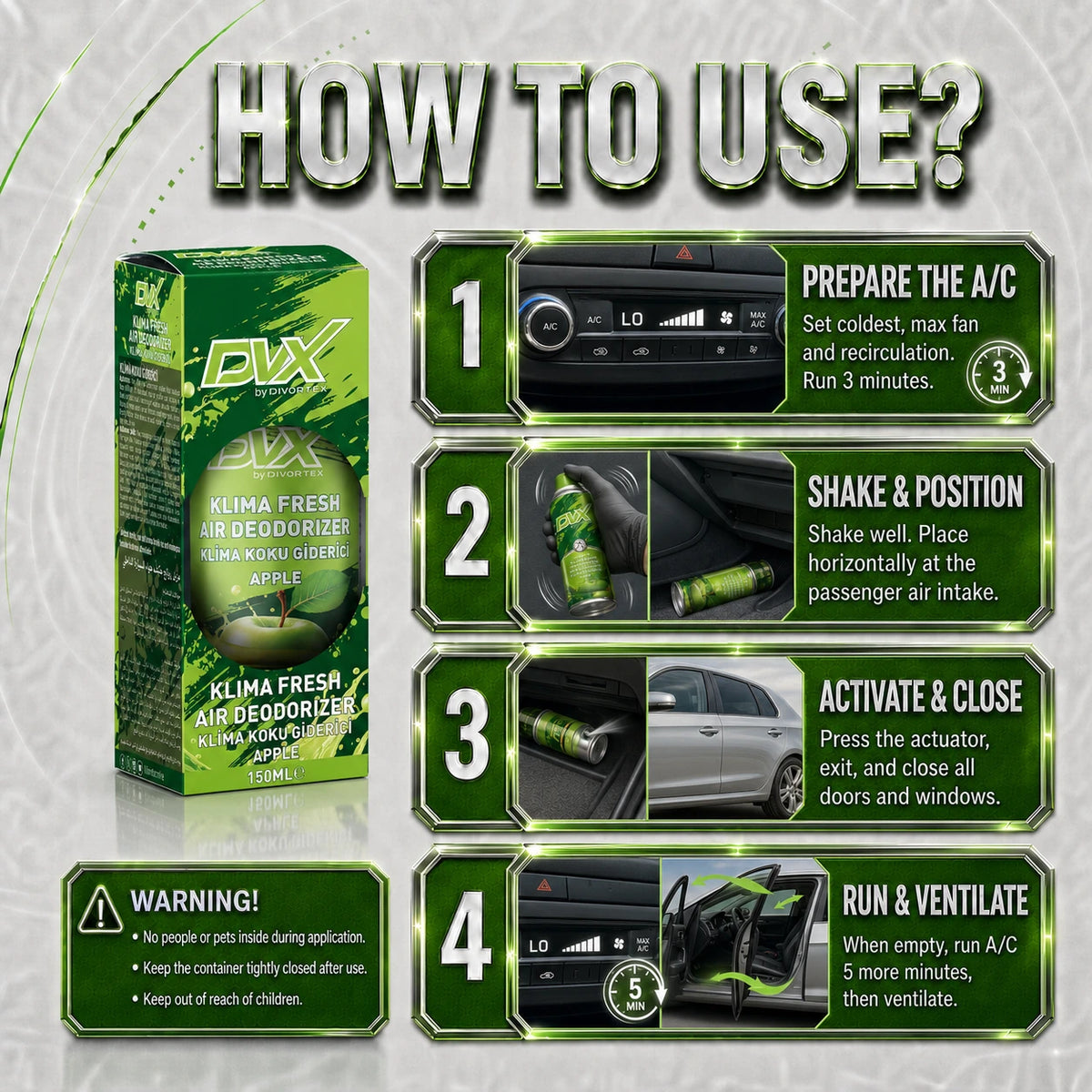 How to use DVX A/C Fresh car A/C spray | Apple
