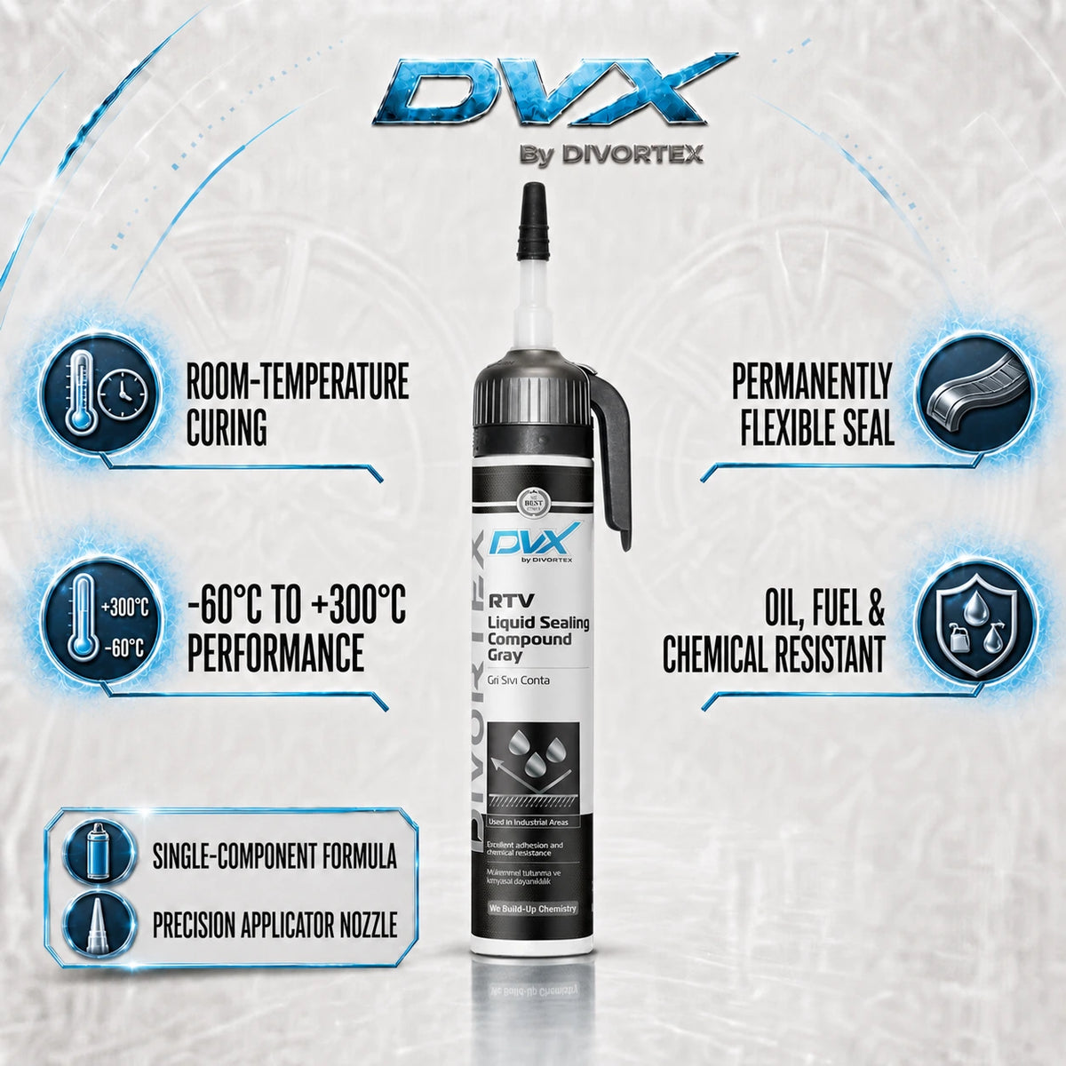 Liquid Gasket Sealant 200 ML - features | Gray