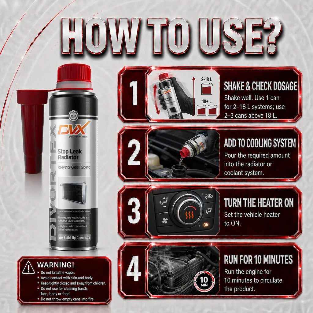 Radiator Leak Stok 300 ML - how to use