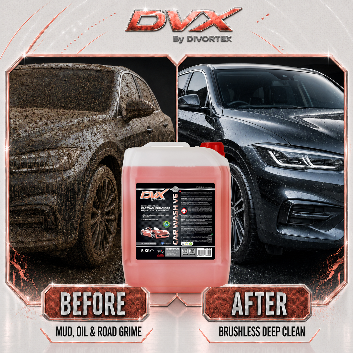 DVX Car Wash V6 touchless car wash - before and after