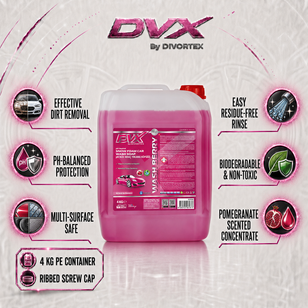 DVX Wash & Berry car shampoo - features