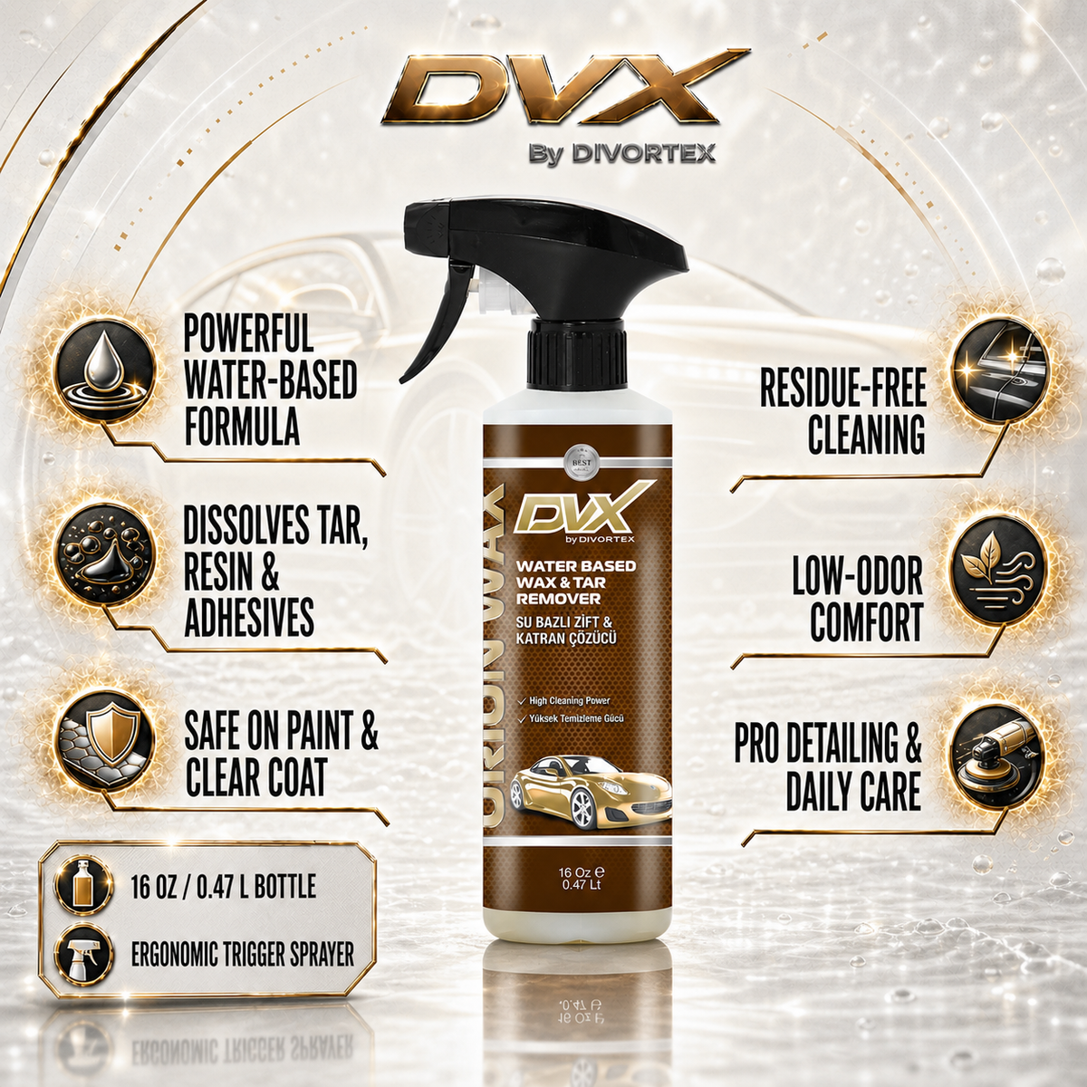 Orion Wax - Tar & Adhesive Remover, Water Based (16 oz)